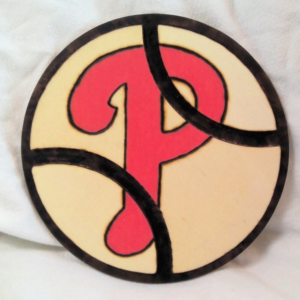 Handcrafted Philadelphia Phillies Team Logo Wood Baseball Plaque MLB